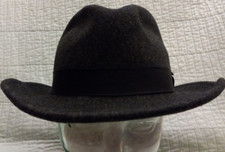 Vintage Men's Medium Gray Wool Cowboy Fedora Hat WPL 5923 Made In USA
