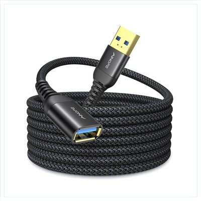Ainope 2-Pack 2m USB 3.0 Verlängerungskabel - Hohe Datenübertragung in Schwarz