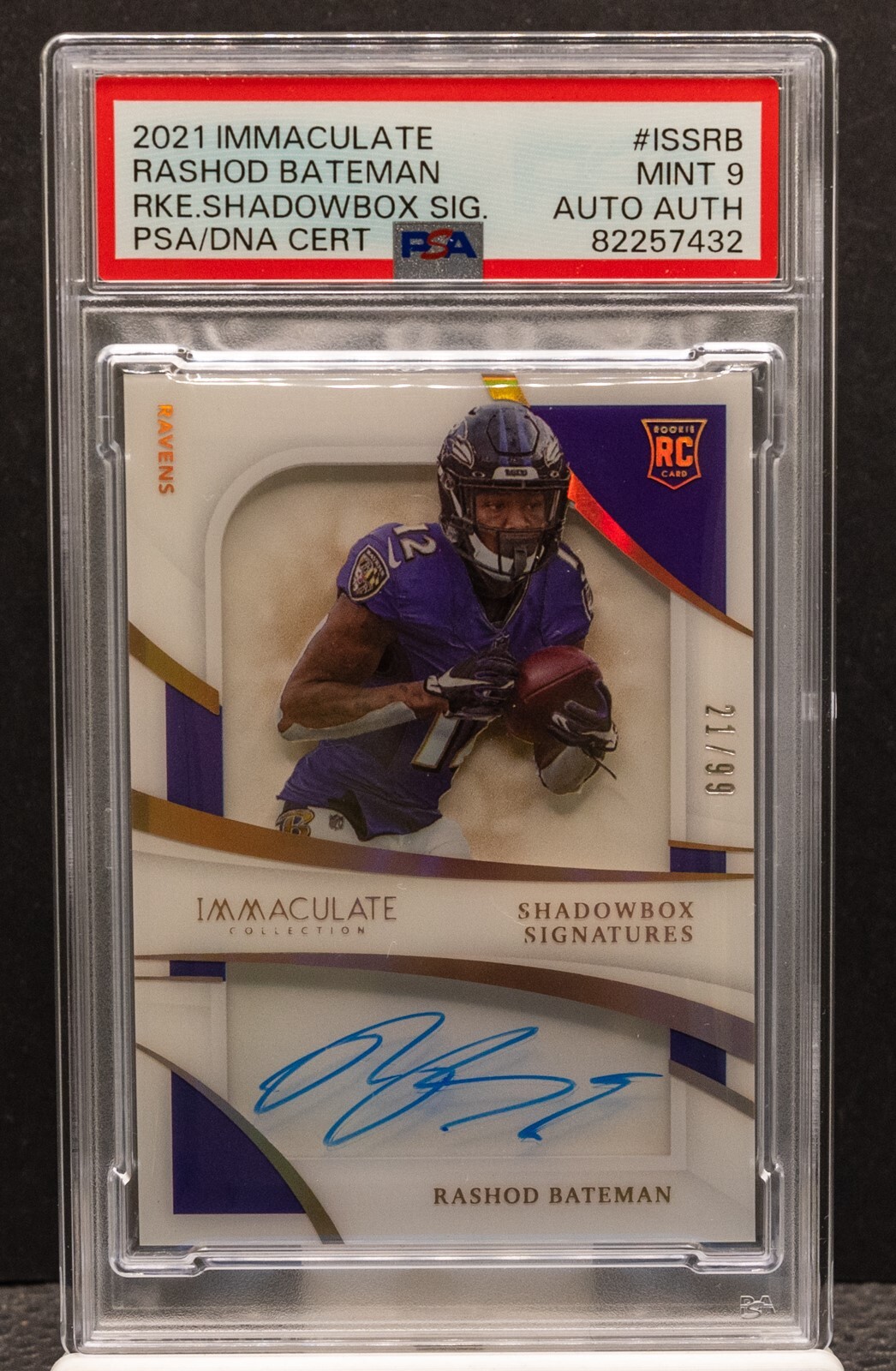 Rashod Bateman Panini Immaculate Collection Rookie Shadowbox Signatures #ISSRB Base
