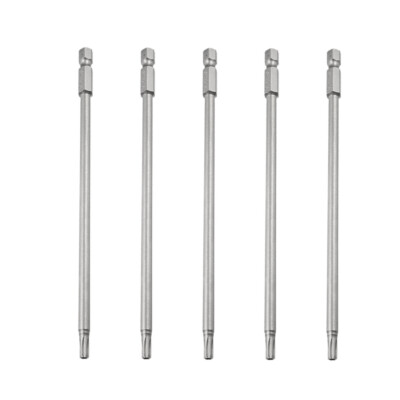 5 Pcs 1/4'' Hex Shank T20 Security Magnetic  Torx Screwdriver Bits 150mm Length