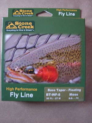 Stone Creek High Preformance BT-WF-8  Moss Fly Line 90 ft Bass Taper Floating