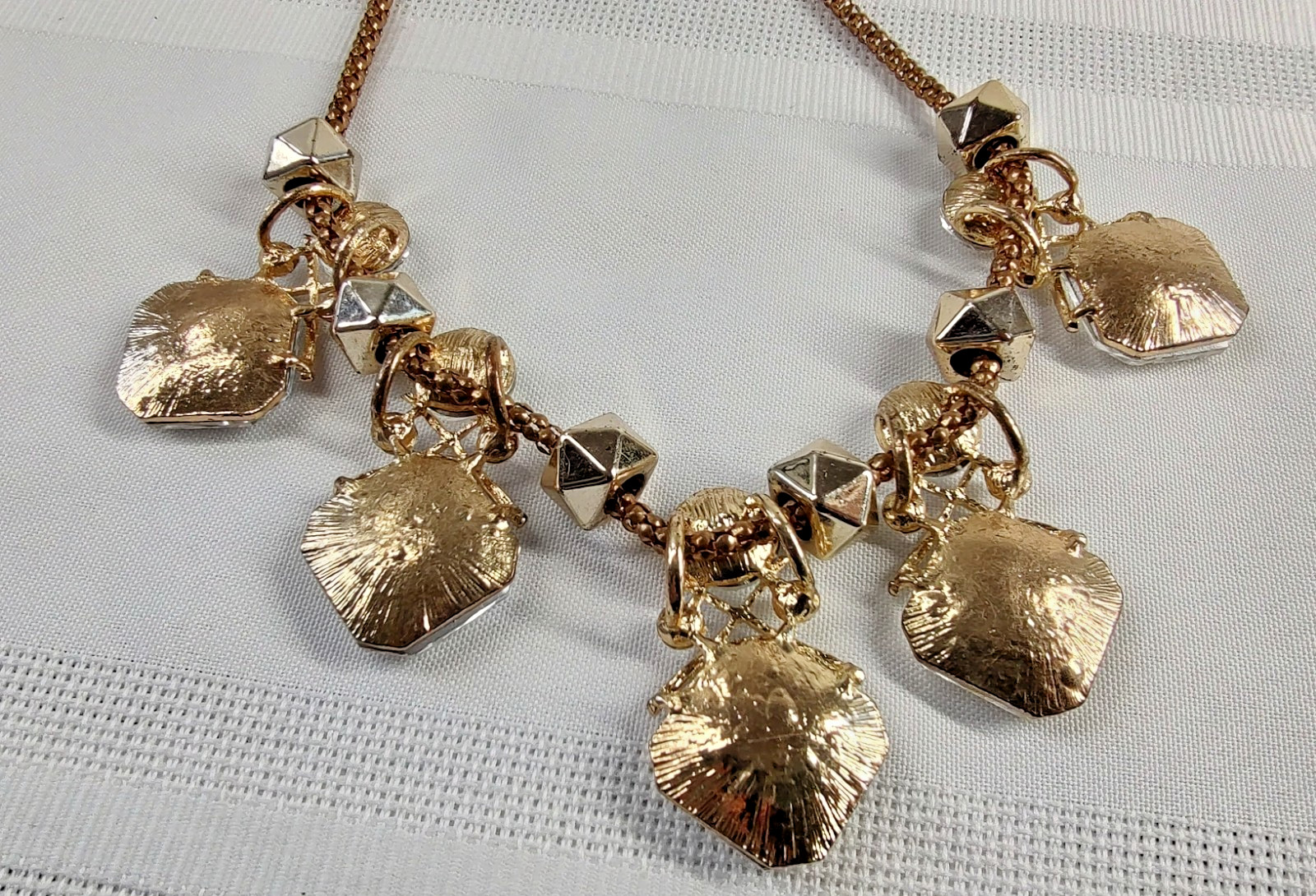 Clear Rhinestone Statement Necklace Chunky Gold T… - image 8