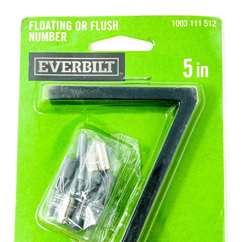 Everbilt 1003-111-512 Floating or Flush 7 Number for House, Black  