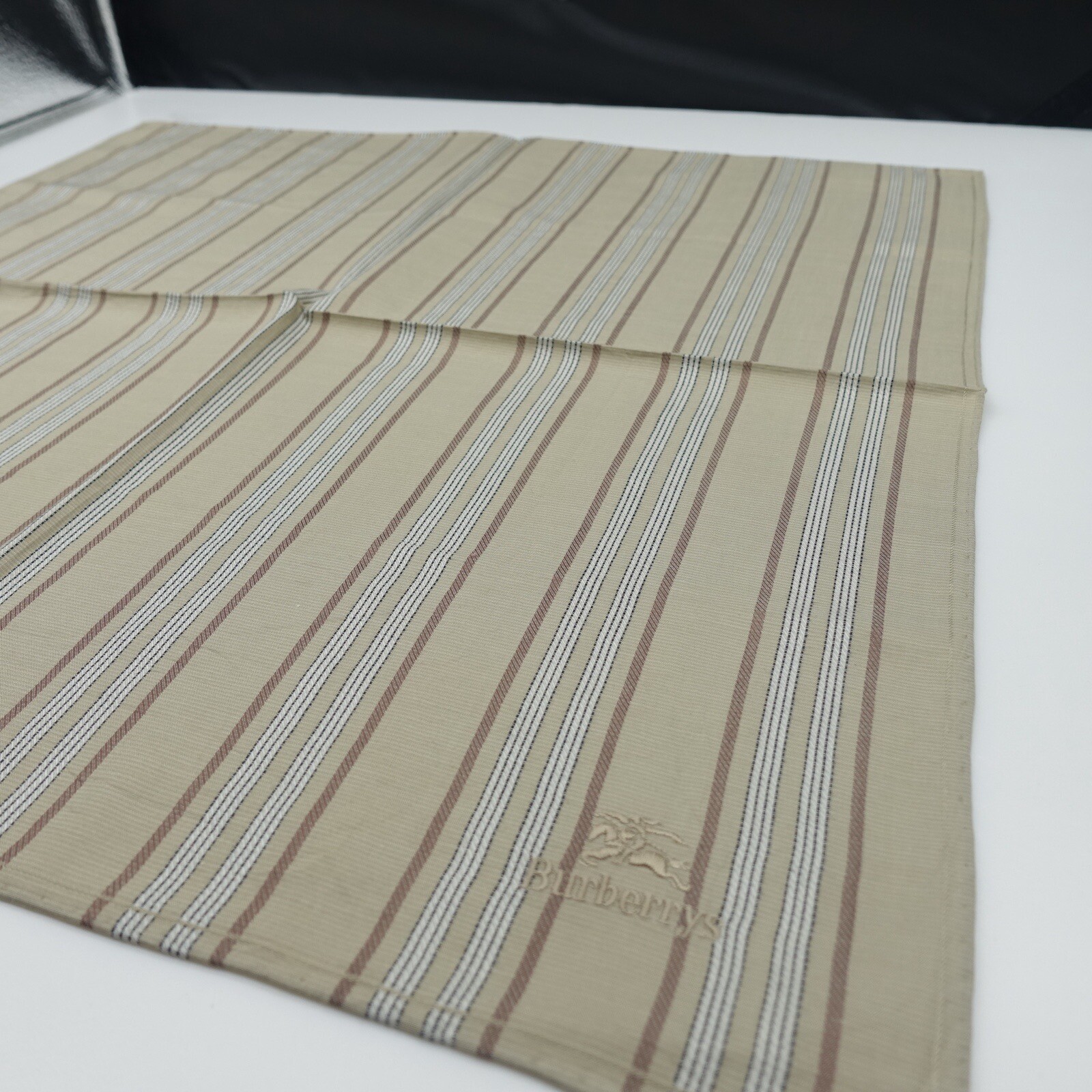 Burberry Light Brown Vertical Pattern Handkerchie… - image 7