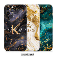Personalised Marble Phone Case Name Silicone Cover For iPhone 15 14 13 12 11 16