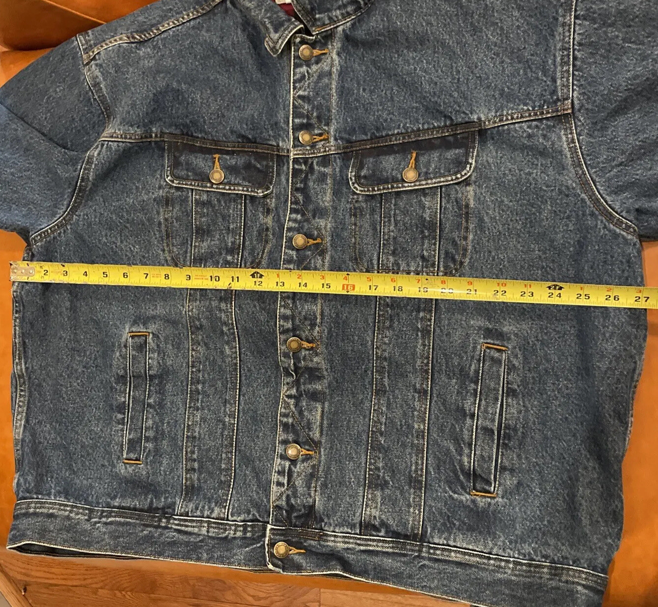 Men's Wrangler Rugged Wear Flannel Lined Denim Jacket… Gem