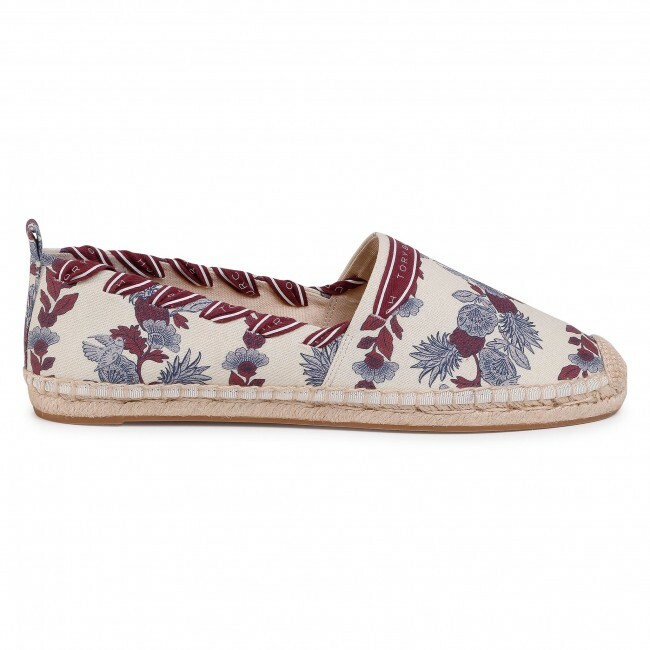 Alpargatas Tory Burch Grosgrain Whipstich Imperial Granate Wonderland Vine 8 Nuevas en Caja