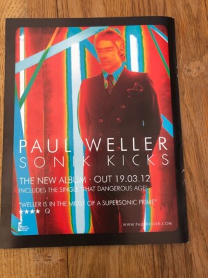 PAUL WELLER Sonik Kicks  2012 Press ADVERT/Poster 11x8 inches