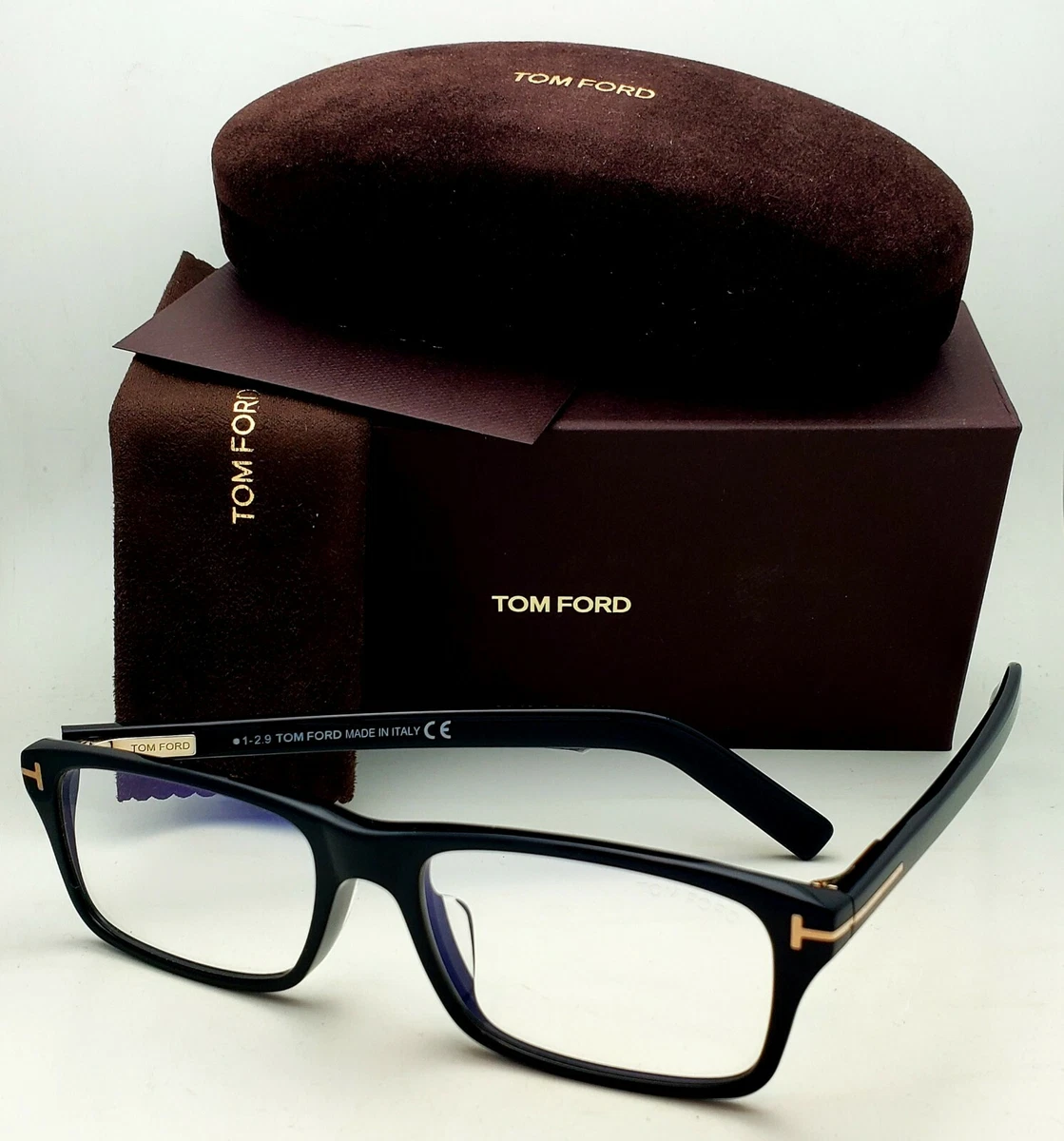 New Tom Ford Reading Glasses TF 5663 F B 001 55 17 Black Gold Frames Readers
