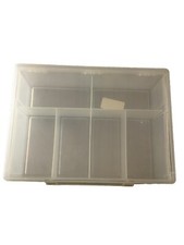 Plastic Organizer Clasp Lid 6 Six Compartments Storage Container Rectangle