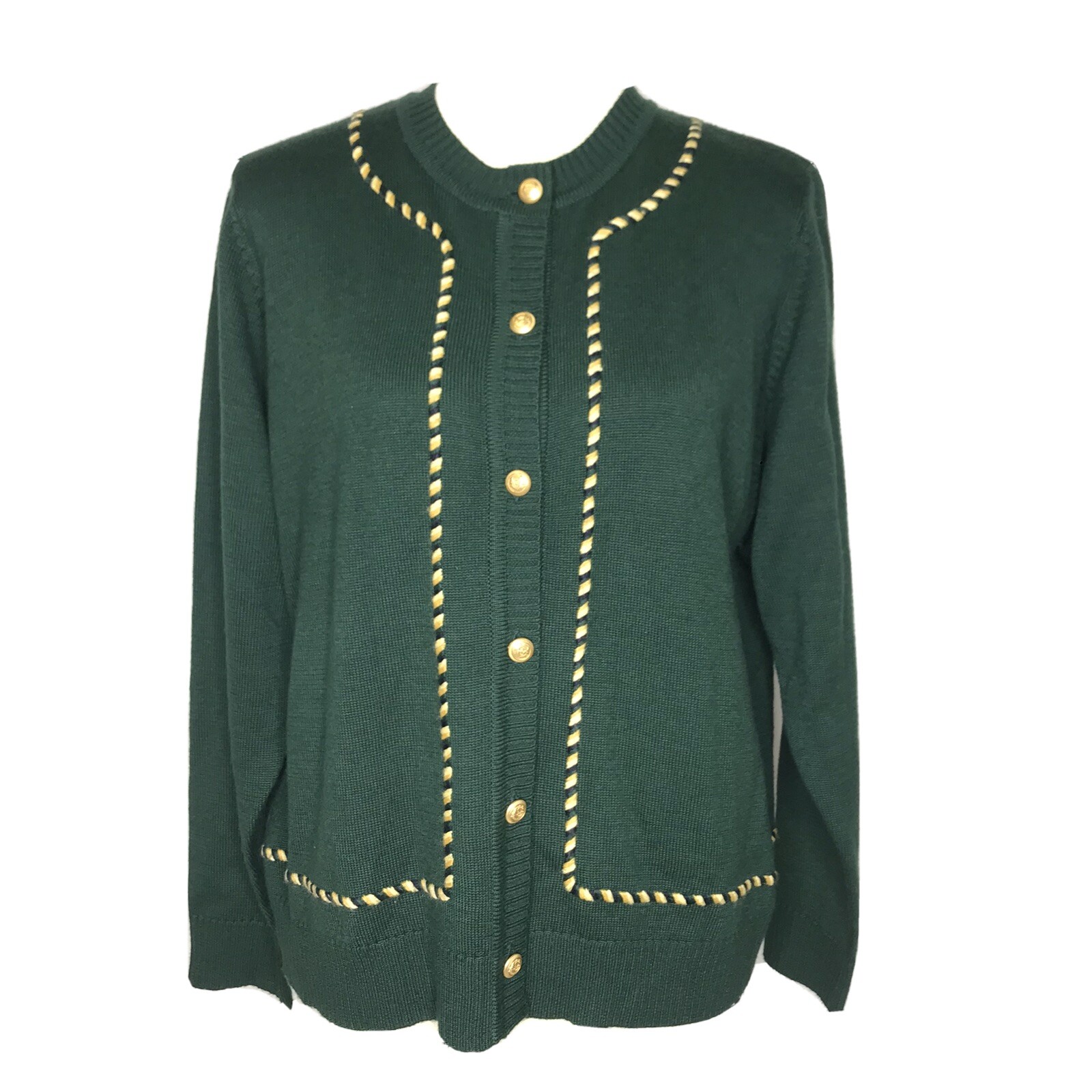 VTG Pendleton Acrylic Wool Green Button Front Car… - image 1