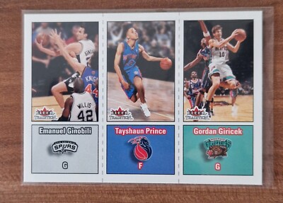 Top Rar Fleer Tradition Basketball 02-03 E. Ginobili, Gordan Giricek, T. Prince