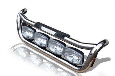 Grill Bar C + Amber LEDs For Mercedes Atego 2007+ Stainless Steel Truck Retrofit