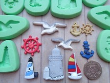1x Mini Craft Mould: Nautical Seaside Beach Themed  (Clay Resin Cupcake PMC Wax)