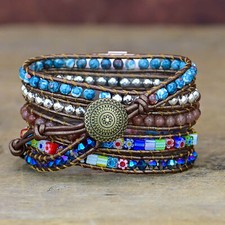 Handmade Bohemian Bracelet Braided Watch Strap Bracelet for Fitbit Versa 3/Sense