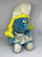 Vintage 1981 Smurfette Smurf Peyo Wallace Berrie  Co. Stuffed Plush Toy 8  