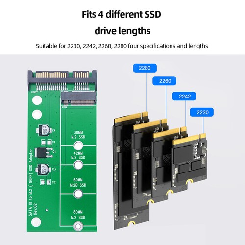 Hard Disk Card Reader B Key SSD Adapter Card 2.5 Inch for 2230-2280 M.2 SATA SSD - Picture 3 of 17