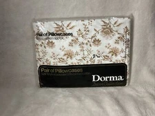 Vintage 70’s DORMA Decor Collection Pair of Pillowcases Queen Sz. Made in UK