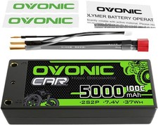 2S Shorty Lipo Battery 100C 5000mAh 7.4V Lipo Battery with 4mm Bullet Dean T