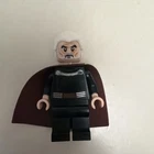 Used LEGO Count Dooku - White Hair, Brown Cape, two-sided Head Star Wars