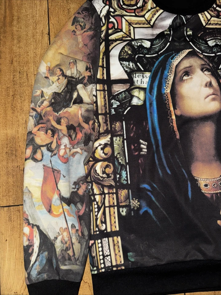 Topman 彩色玻璃 Jesus Mother Theresa 圆领运动衫男式中号 — 第 3/4 张图片