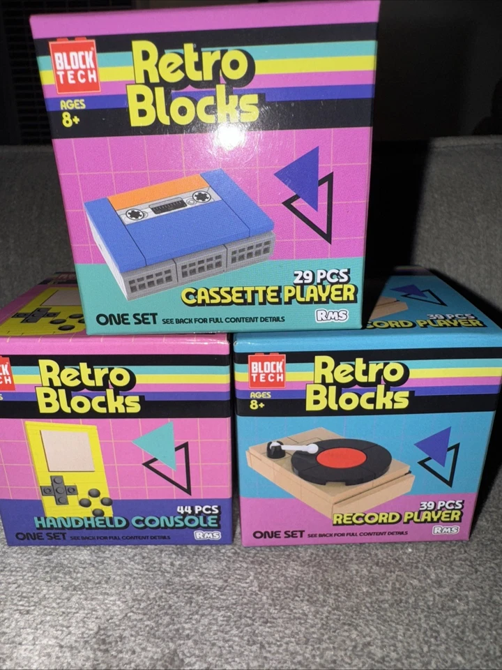 Vintage Inspired RETRO BLOCKS Mini Block TECH (LOT of 3) BRAND NEW SEALED - Image 2 of 4