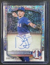 DEVIN FITZ-GERALD 2025 BOWMAN CHROME AUTO SPECKLE REFRACTOR 1ST PROSPECT 98/299