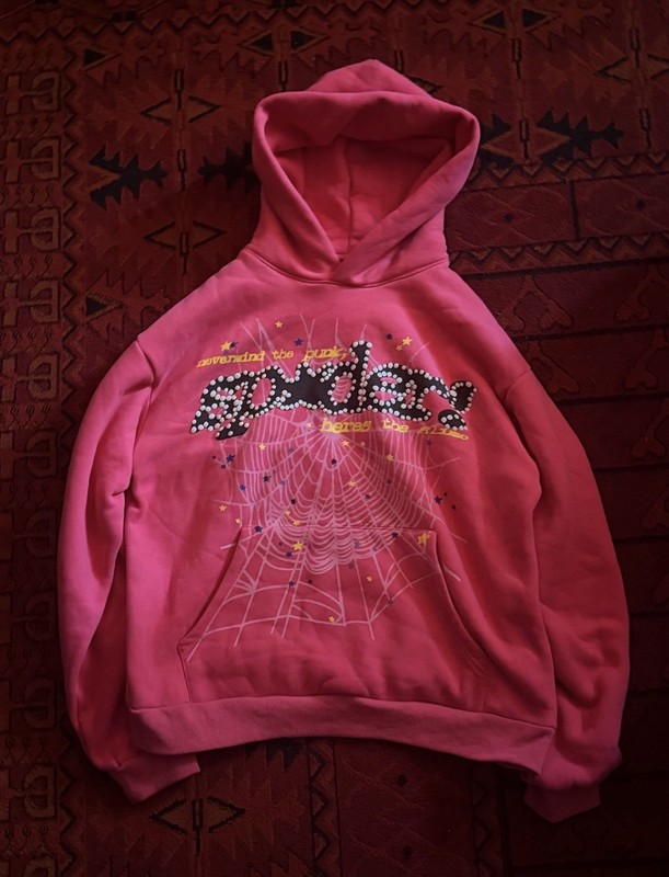 Pink Sp5der Hoodie Y2k Streetwear