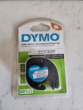 DYMO LetraTag 91331 White Plastic Label Tape Refill 1/2" x 13ft New Sealed
