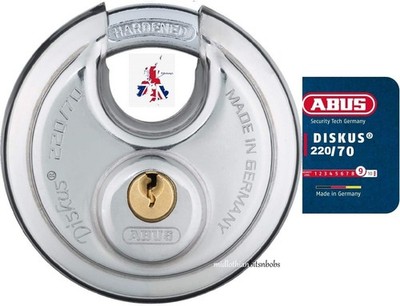 ABUS Diskus-Vorhängeschloss 220/70 aus Edelstahl - mit 360° silber 