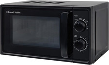 Russell Hobbs 17L Small Microwave Black Manual Textures 700W with 5 Power Levels