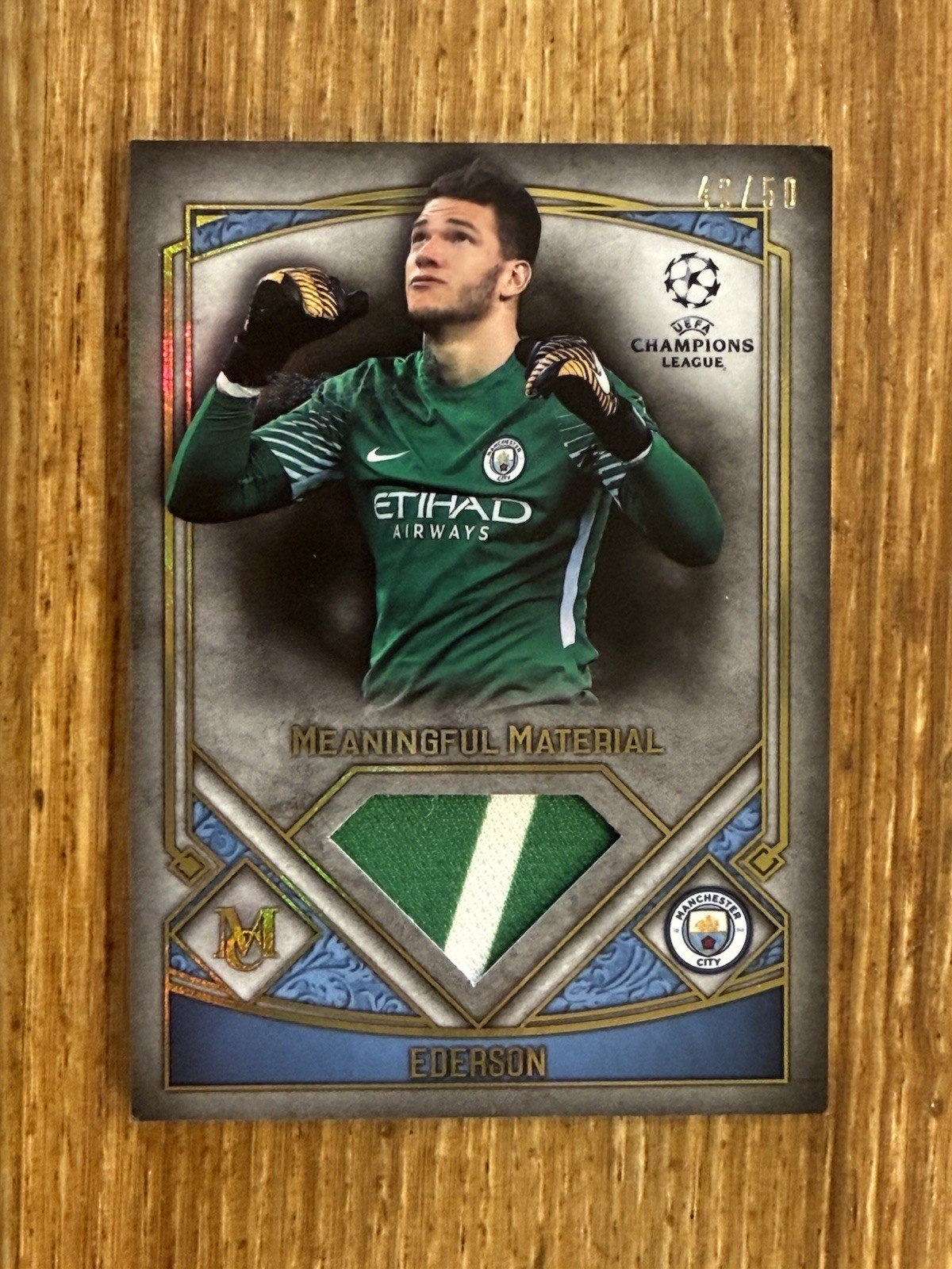 2018 Ederson Topps Museum Relic 2 Color Patch /50 Read