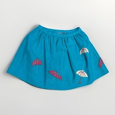 Vintage Girl's Sz 6-7 Pastel Plaid Skirt Made in USA Blue Pink Wool Umbrella NWT
