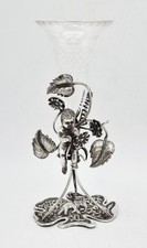 FINE INDIAN COLONIAL KUTCH SOLID SILVER CHERUB EPERGNE POSY VASE c1900