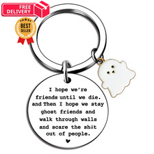 Best Friend Keychains Long Distance Friendship Gifts for Women Small, Silver