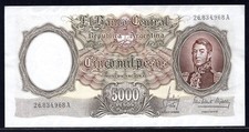 ARGENTINA - 5,000 PESOS - ND (1962-1969) - SERIES A - P280a - B333d