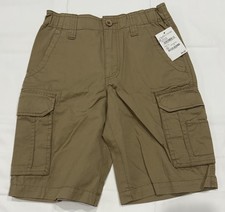 NWT PURE STUFF BOY  S FIELD KHAKI CARGO ADJUSTABLE WAIST SHORTS 9.25  SIZE 8