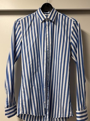 Jake's Herren Langarmshirt Longsleeve Langärmlig Größe 37/38 Super Slim Fit Blau