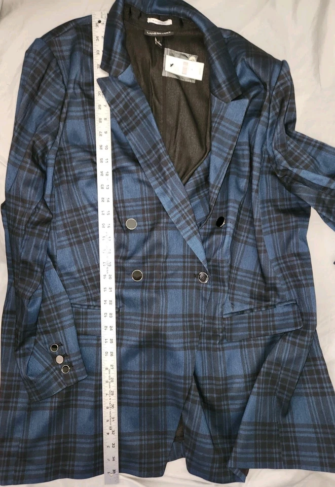 Blazer xadrez azul e preto novo com etiquetas da Lane Bryant tamanho 28 - Imagem 4 de 4