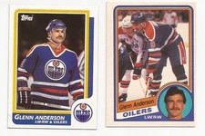 Lot of 2 Different Edmonton Oilers Glenn Anderson Hockey Cards