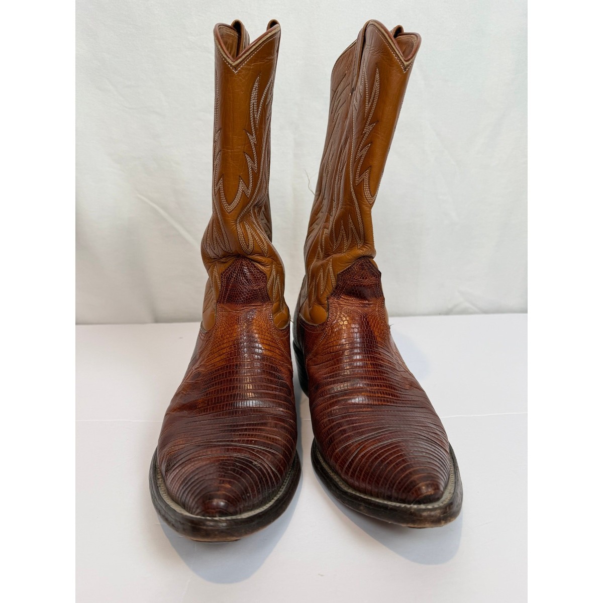 Nocona Boots Vintage USA Lizard Skin Leather Cowboy Western  display picture 3