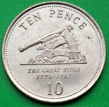 2010 GIBRALTAR 10p coin Ten Pence THE GREAT SIEGE 1779-1783 10 UNDER ElizabethII
