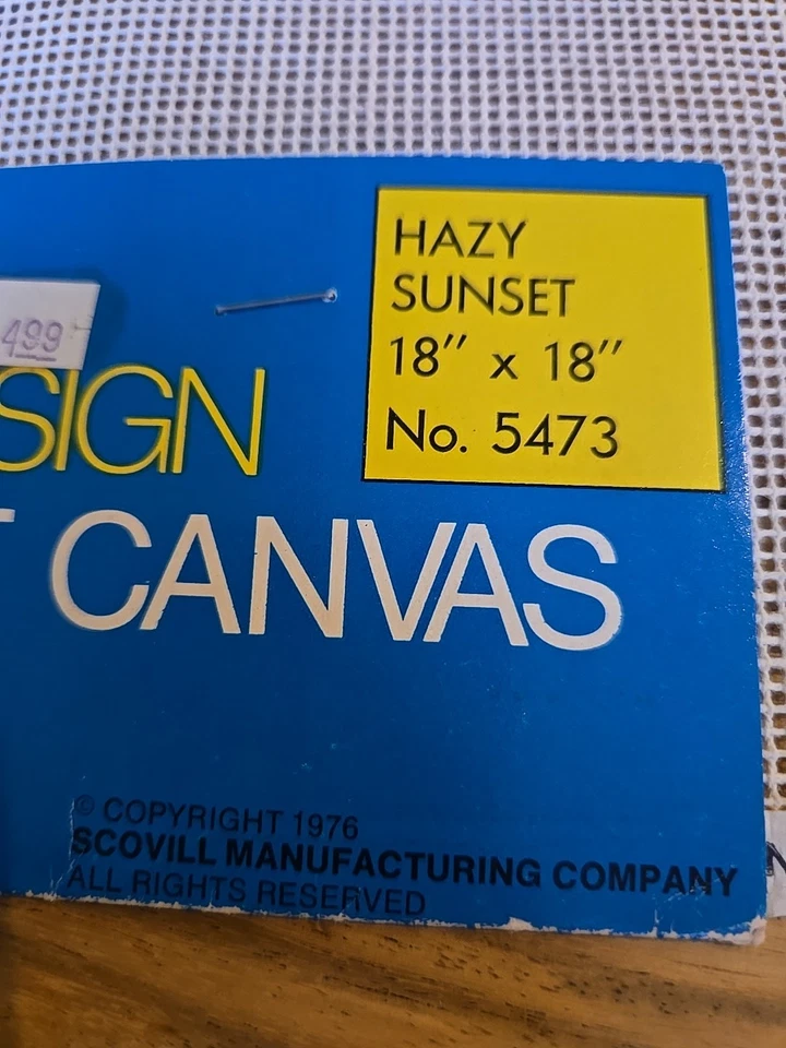 Needlepoint Canvas Vintage Dritz Scovill 1970's Mcm Hazy Sunset Southwest  - Image 4 of 4