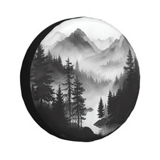 Spare Tire Cover Mountain Lake Tree Landscape Wheel Covers Weatherproof Unive...
