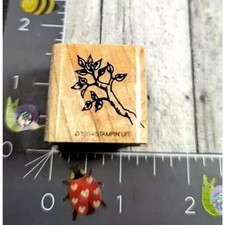 Stampin' Up Leafy Tree Plant Branch 1994 Rubber Stamp Wood B37