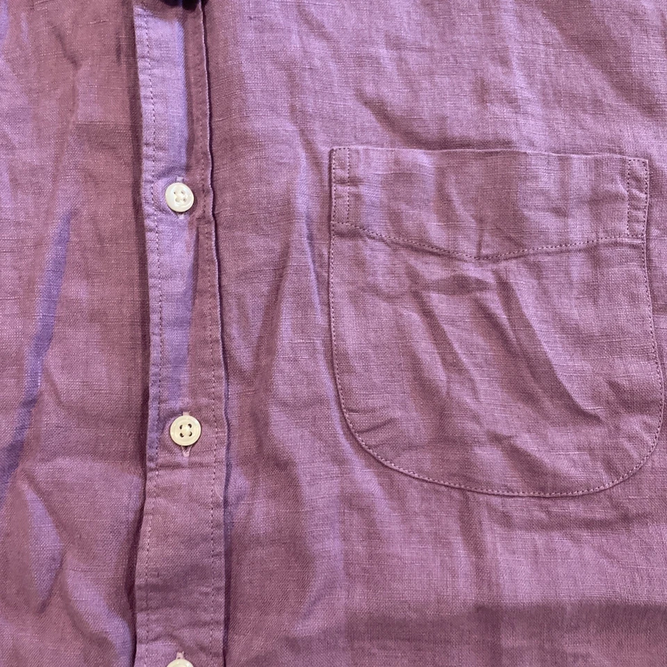 J. CREW BAIRD MCNUTT IRISH LINEN S/S SHIRT IN Purple SIZE LT Tall NWT - Image 4 of 4