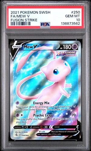 Mew V 250/264 PSA 10 Fusion Strike Pokemon Card Game