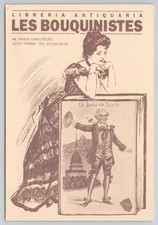 Les Bouquinistes Antiquarian Bookshop Turin Italy Advertising Postcard