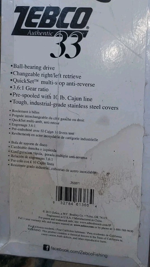 Zebco 33 Ball Bearing Quick Set Reel and 2-Piece Fishing Rod Combo New - Image 3 of 4