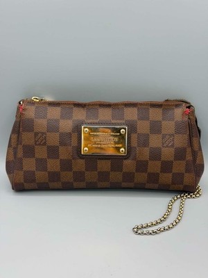 Louis Vuitton Damier Ebene Eva Clutch Crossbody Handbag